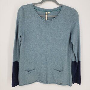 White Stuff Color Block Pullover Sweater 6 US Womens Wool Blend Blue